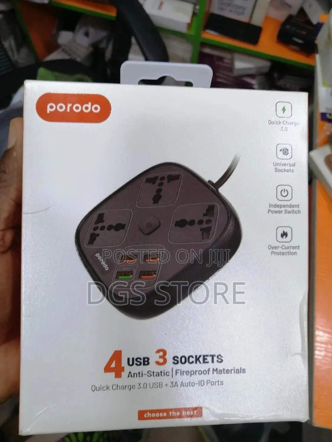 Porodo 8A Dual Fuse AC Output Universal Travel Charger