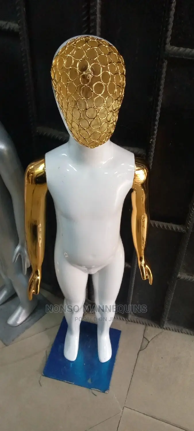 Glossy Gold/Whie Unisex Kids Mannequins