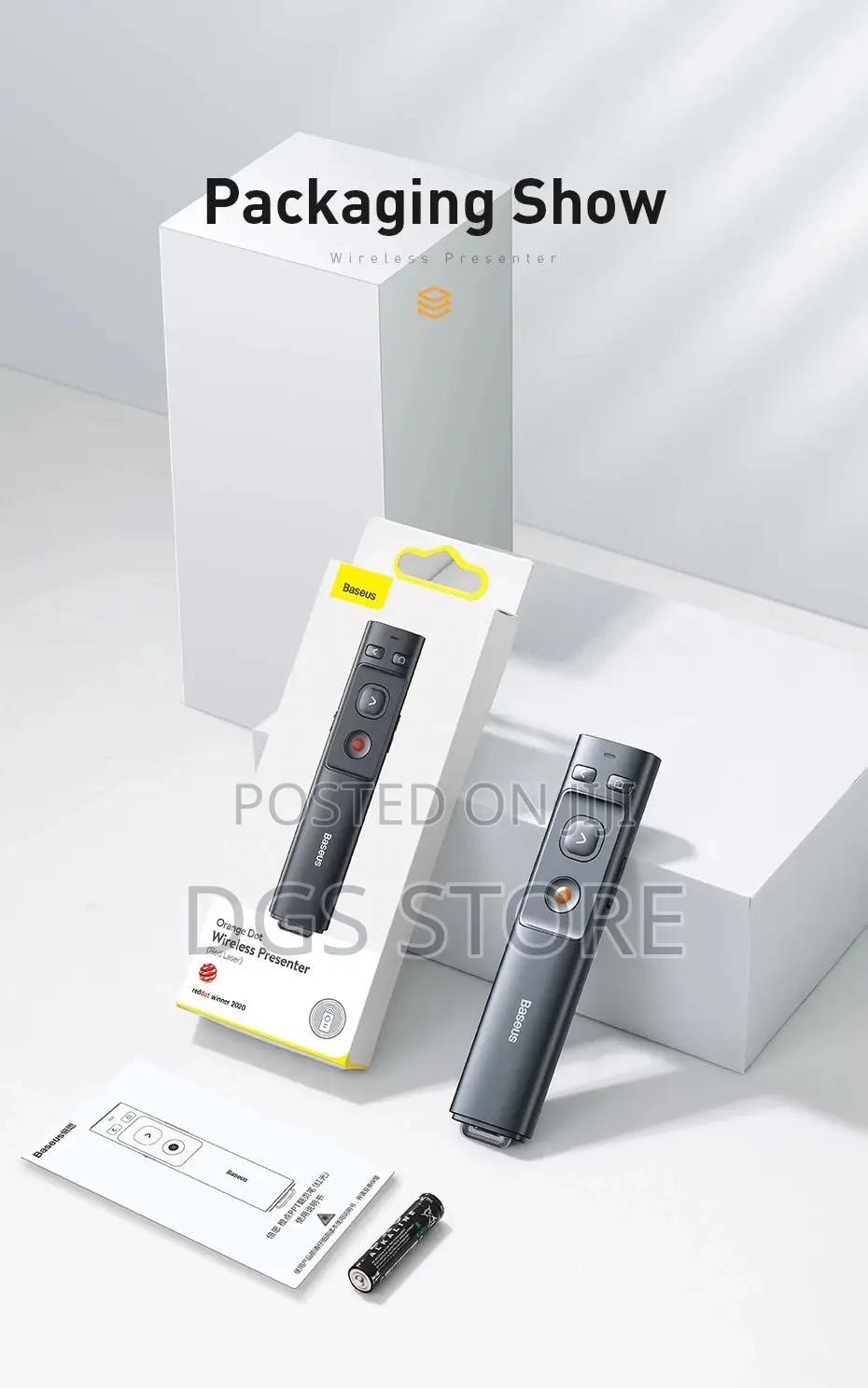 Baseus Orange Dot Wireless Presenter(Red Laser)