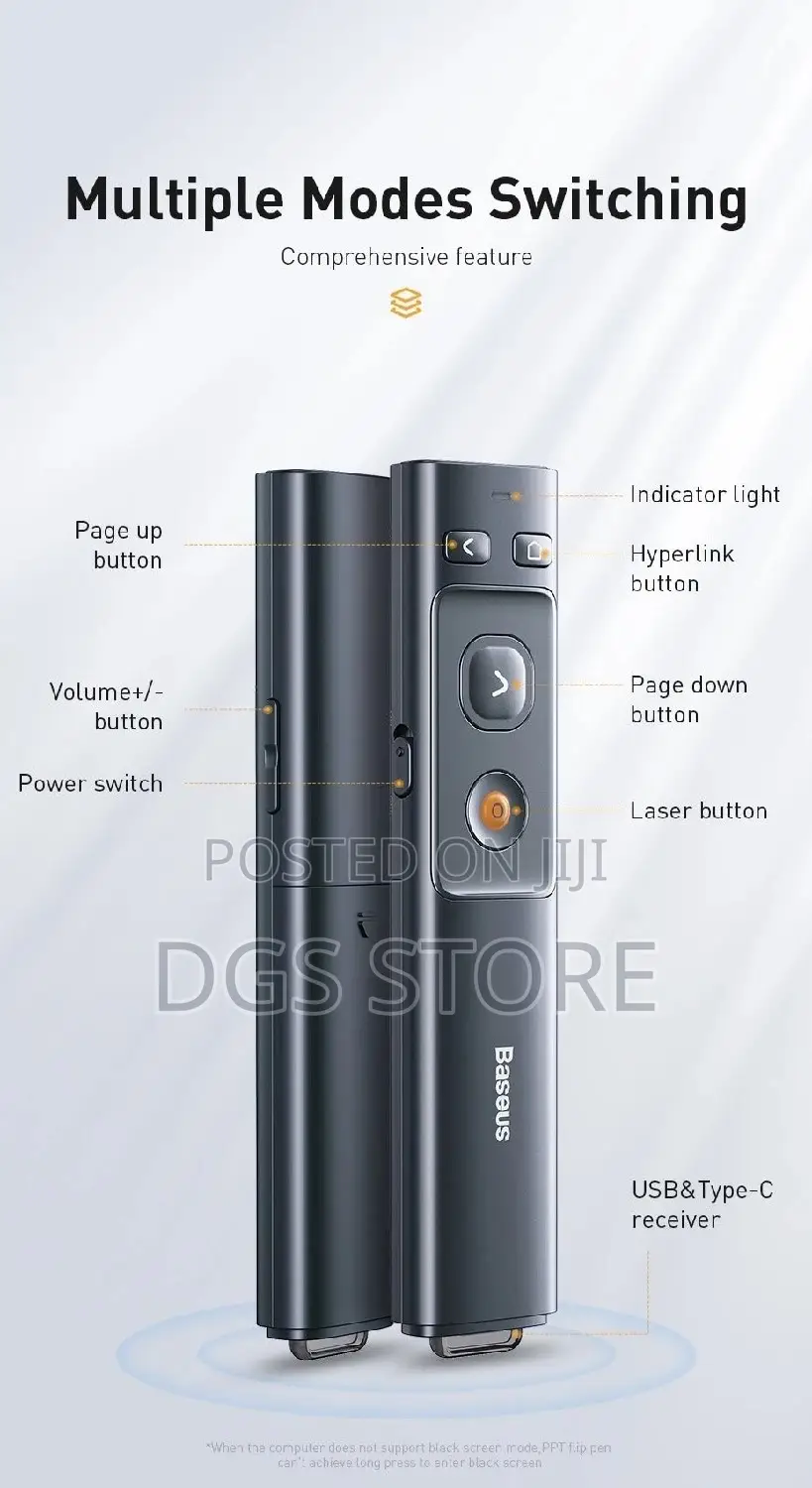 Baseus Orange Dot Wireless Presenter(Red Laser)