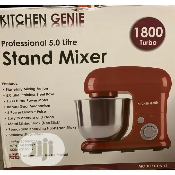 Kitchen Genie Stand Cake Mixer 5 Litres 1800wat Turbo