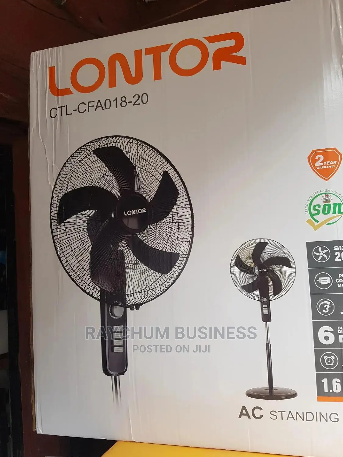 Lontor Ac Fan 20inches Electric Fan With Cooling Power