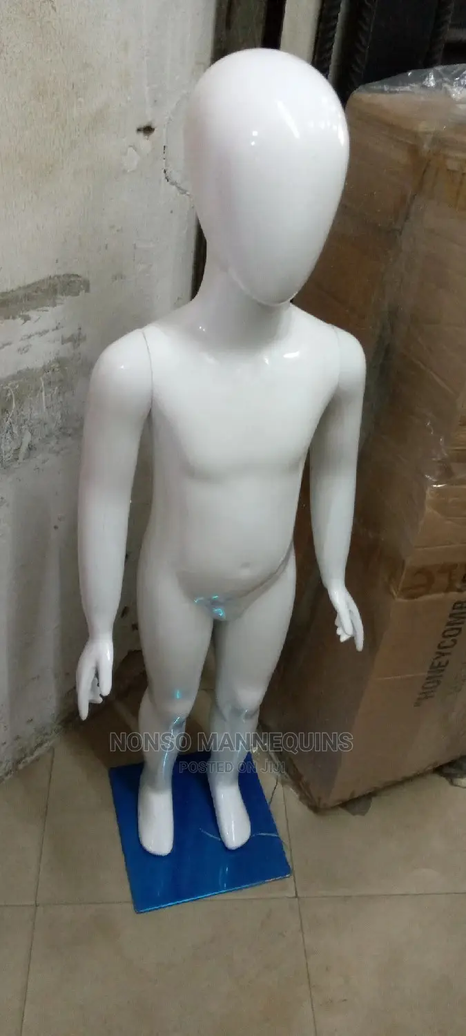 Unisex Children Display Glossy White Mannequins