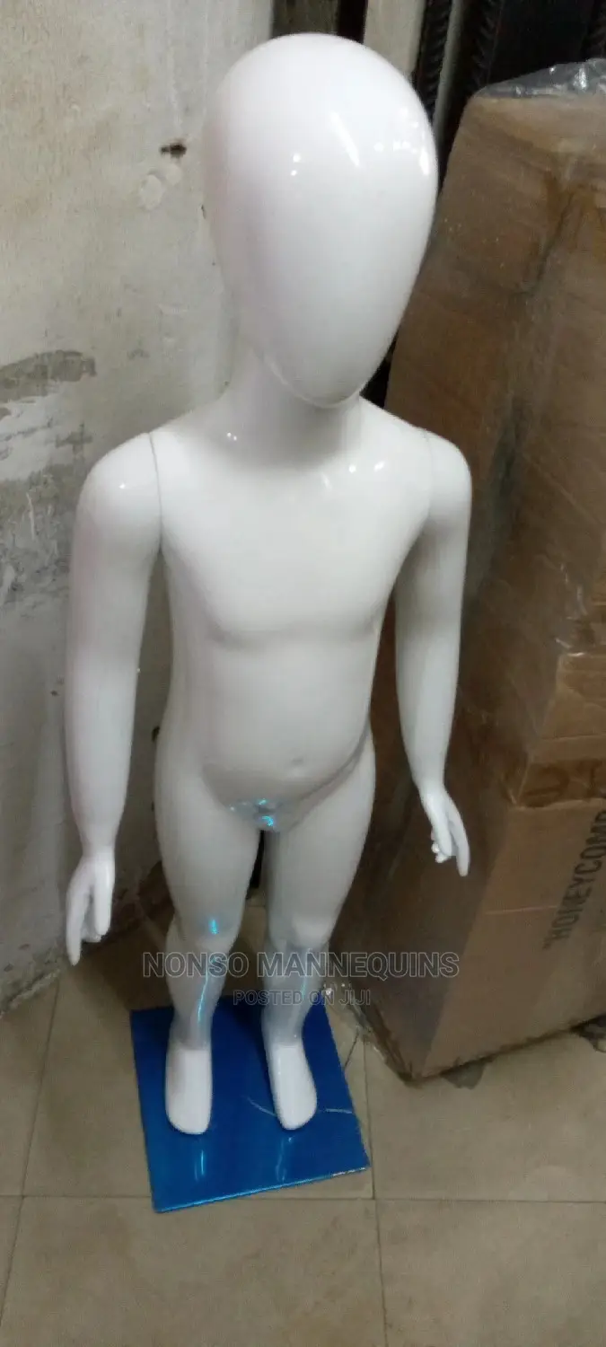 Unisex Children Display Glossy White Mannequins