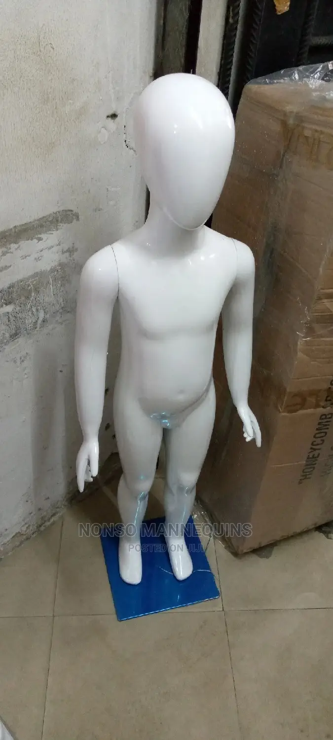 Unisex Children Display Glossy White Mannequins