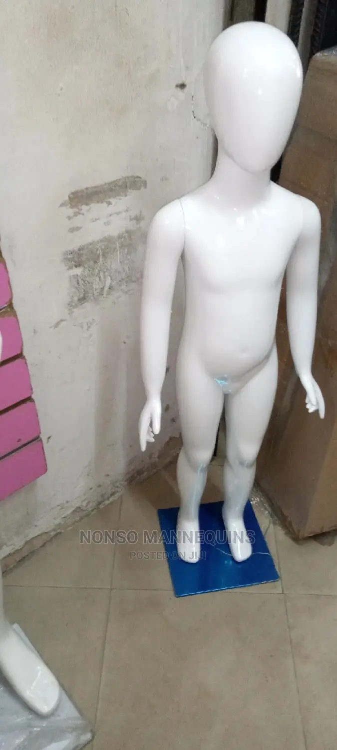 Unisex Children Display Glossy White Mannequins