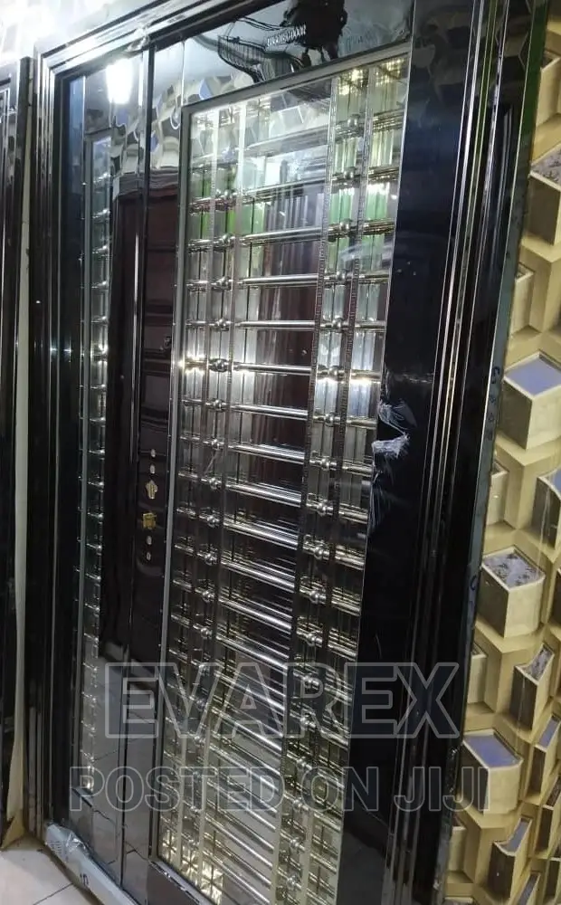 Black Stainless Glass Entrance Door