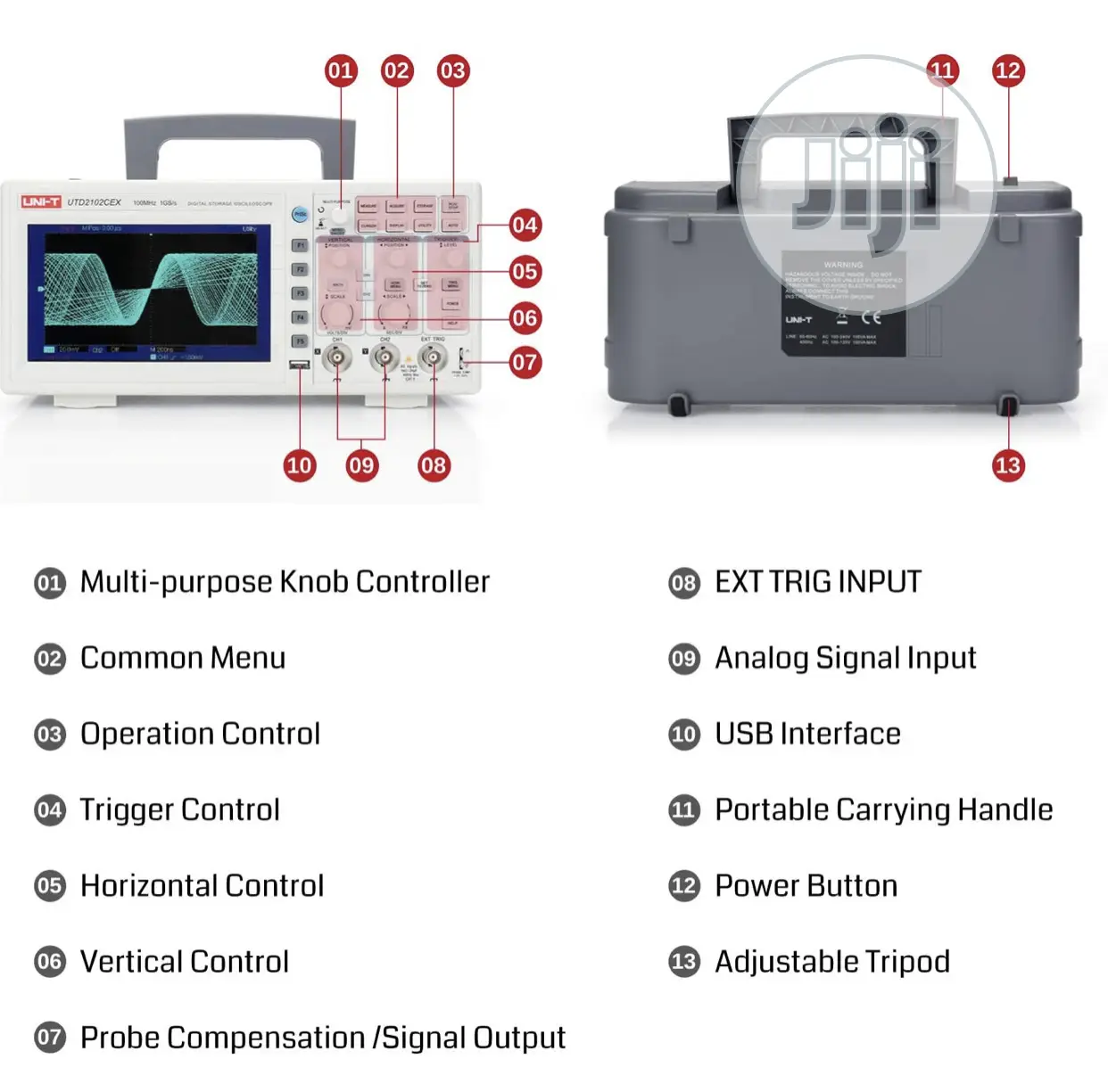 UNI-T UTD2102CEX Digital Oscilloscope, 2 Channel, 100mhz,