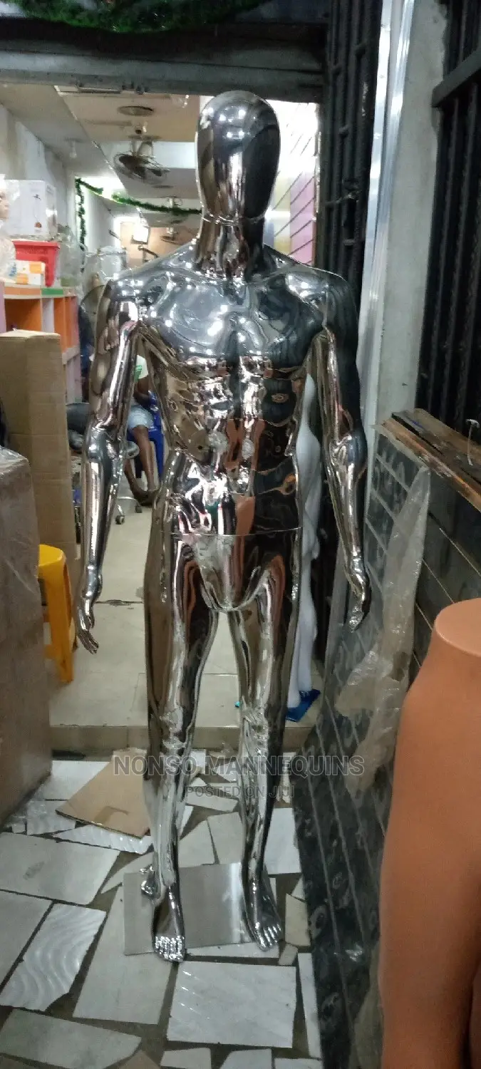 Silver Full Body Faceless Male Mannequins