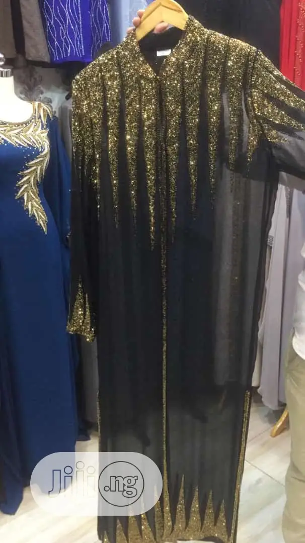 Women Shinny Chiffon Net Abaya