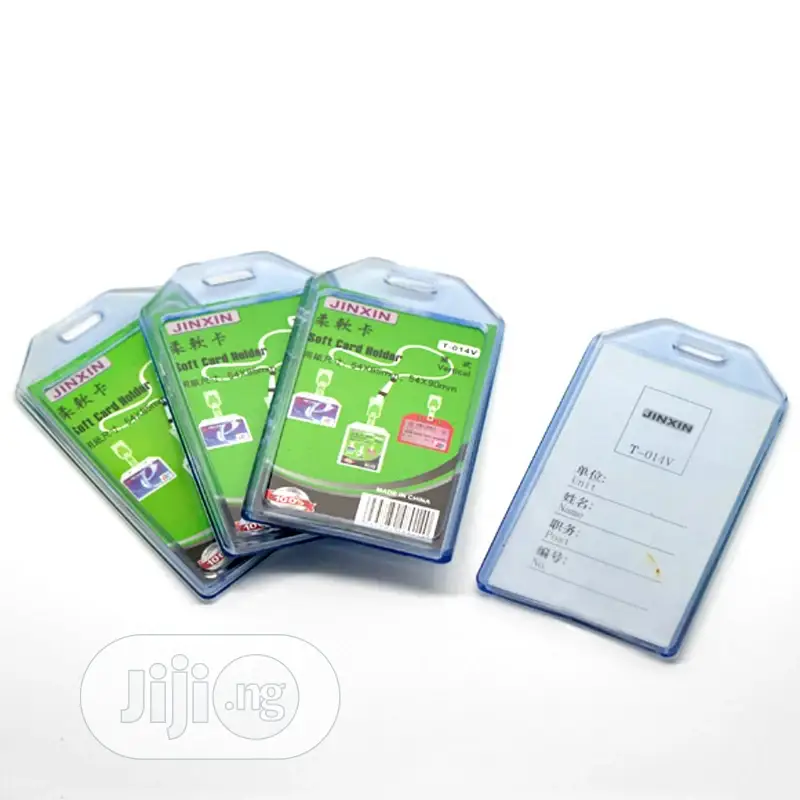 10 PCS/Lot New Blue Vertical Plastic Id Card Badge Holder