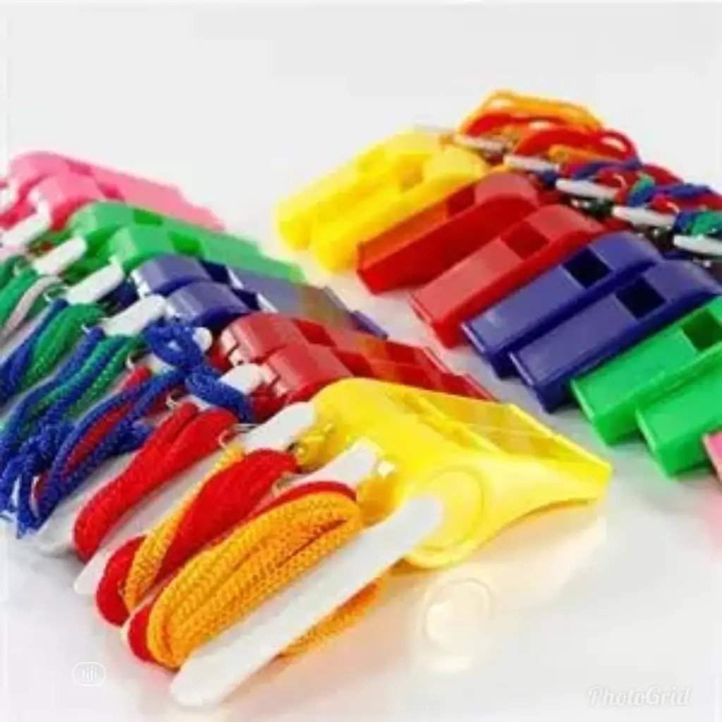 24pcs Plastic Whistle Lanyard School Soccer Sport