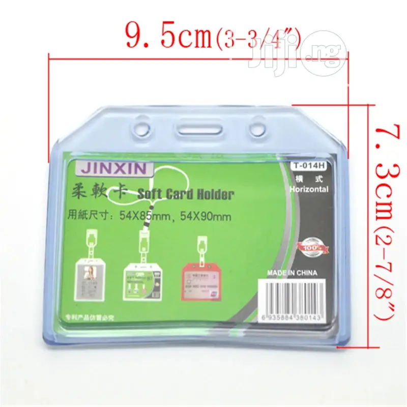 10pcs Plastic Waterproof Horizontal Id Card Badge Holders