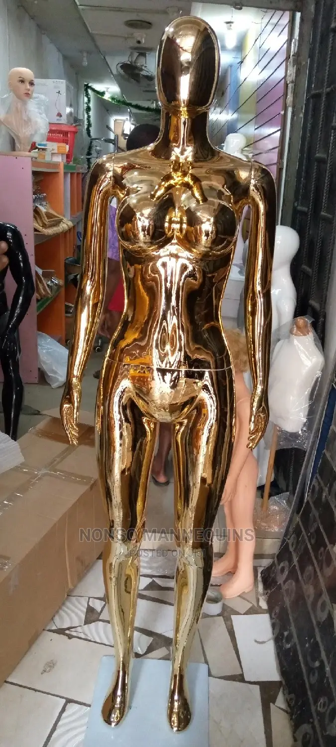 Big Breast Faceless Femalenl Gold Chrome Female Mannequins