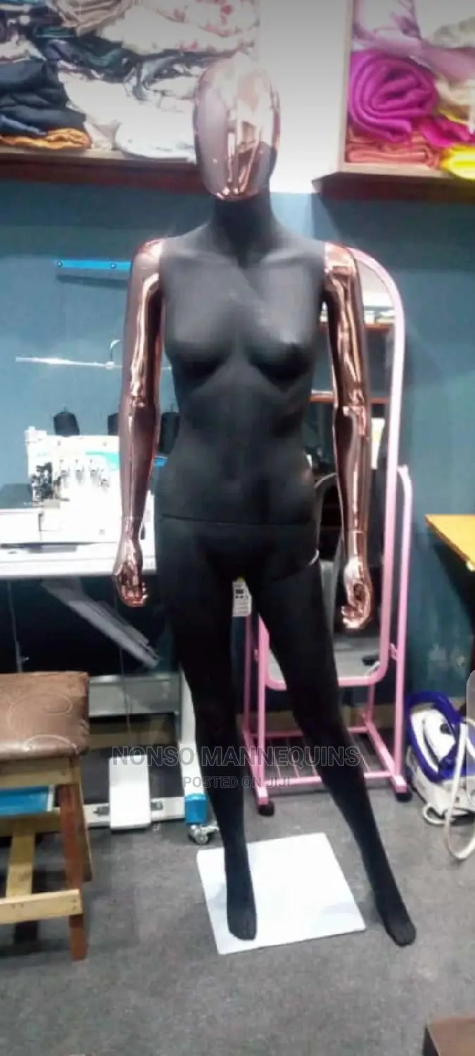 Gold Bronze Female and Male Faceless Mannequins