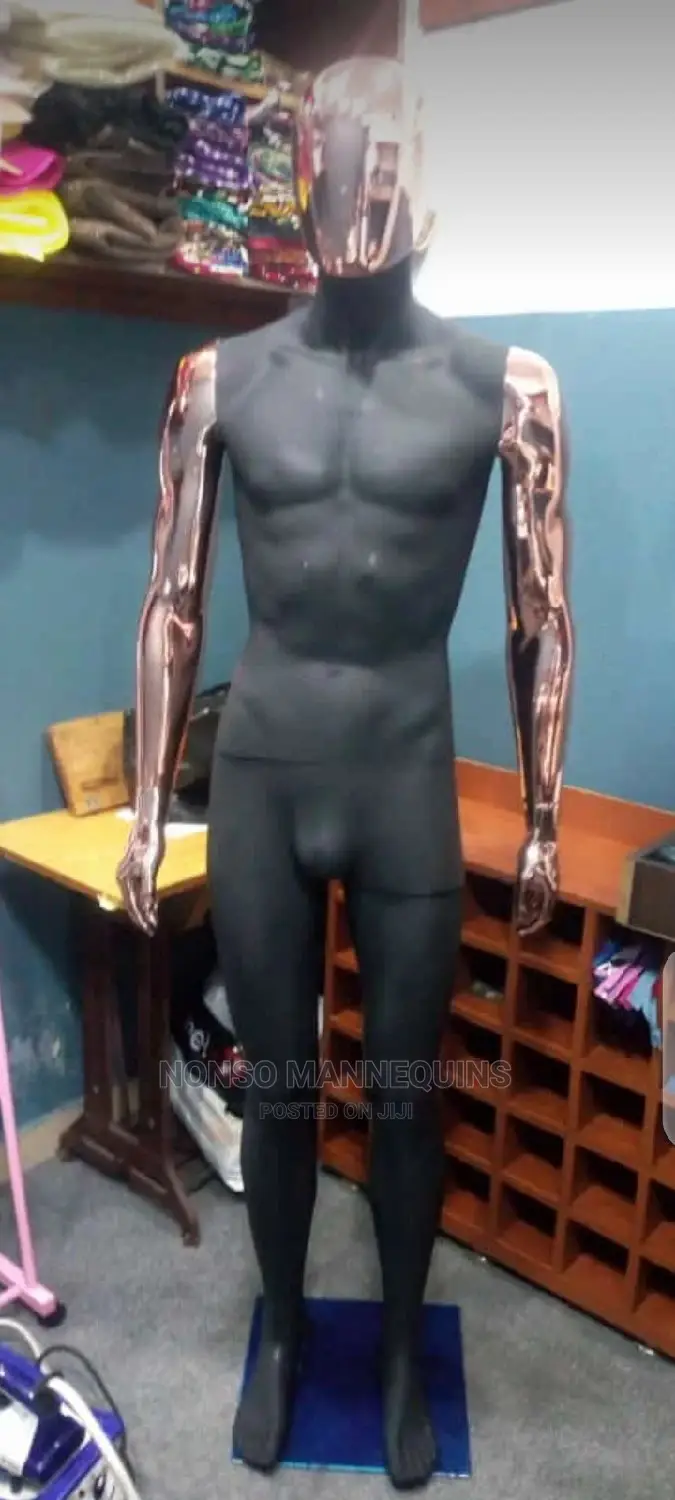 Gold Bronze Female and Male Faceless Mannequins