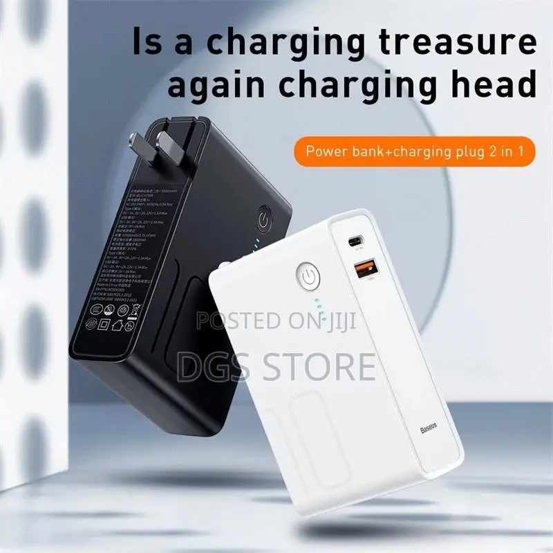 Baseus 2in1 Quick Charger Power Bank GAN10,000mah 45w C+C