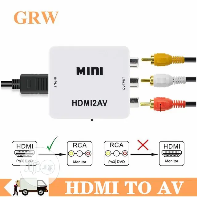 HD Video Converter Box HDMI To RCA AV/CVSB L/R Video