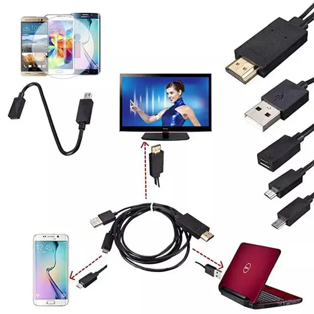 1.8M Micro USB Mhl To HDMI Cable 1080P HD TV Cables Adapter