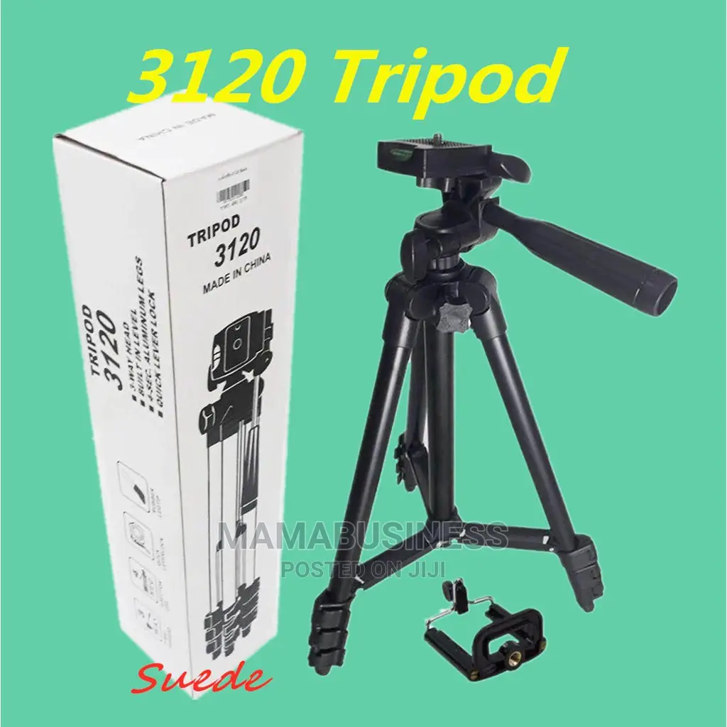 Professional Tripod 3120 Camera Stand + Free Phone Clip Hold