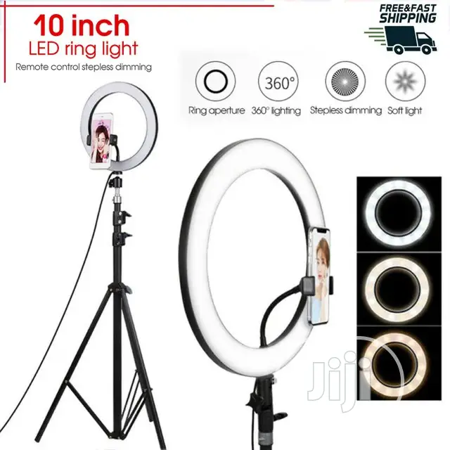 Photography LED Selfie Ring Light 3 Color Dimmable Camera