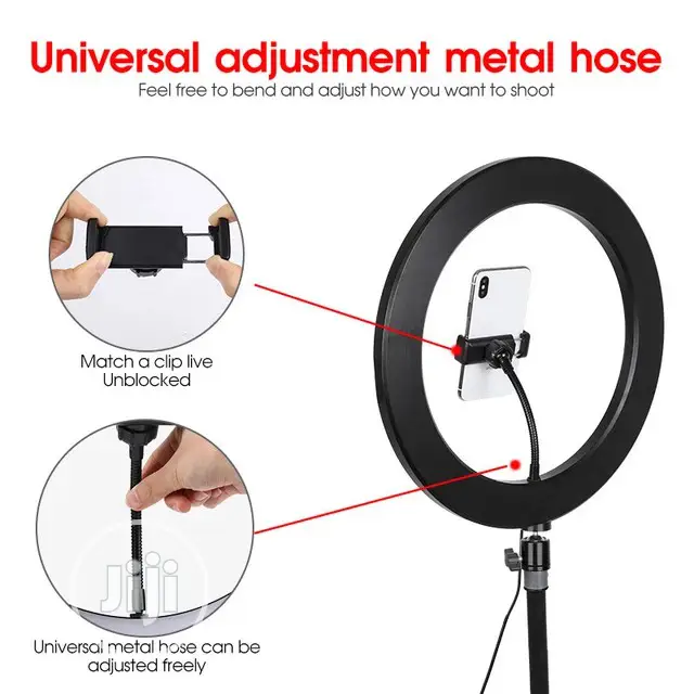 Photography LED Selfie Ring Light 3 Color Dimmable Camera