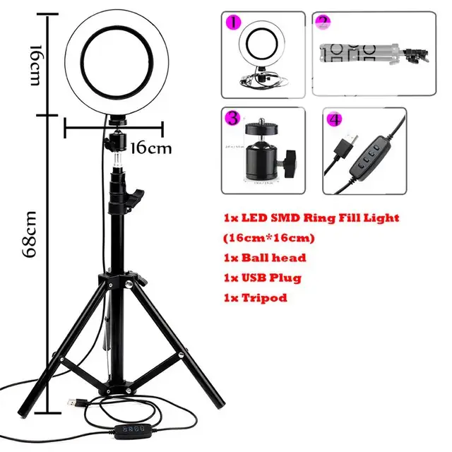 LED Ring Light Photo Studio Light Photography Selfie Ring