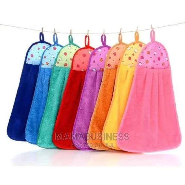 12pc Soft Absorbent Microfiber Hanging Kitchen Towel