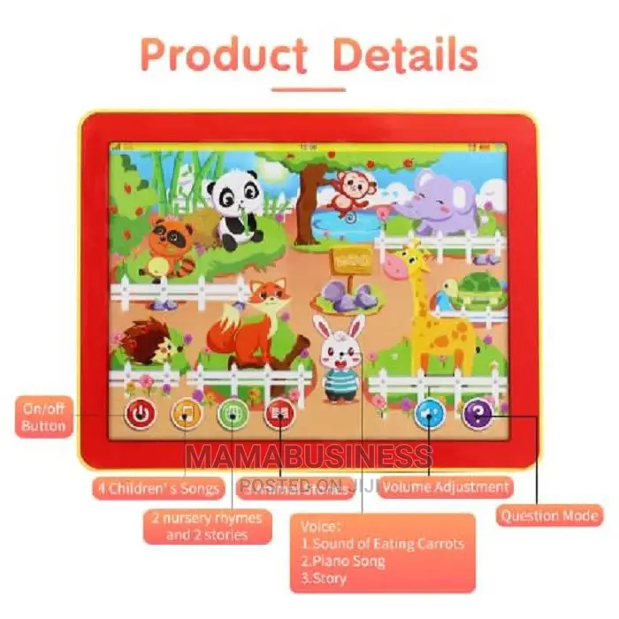 English Smart Learning Rabbit Zoo Kids Educational Tablet