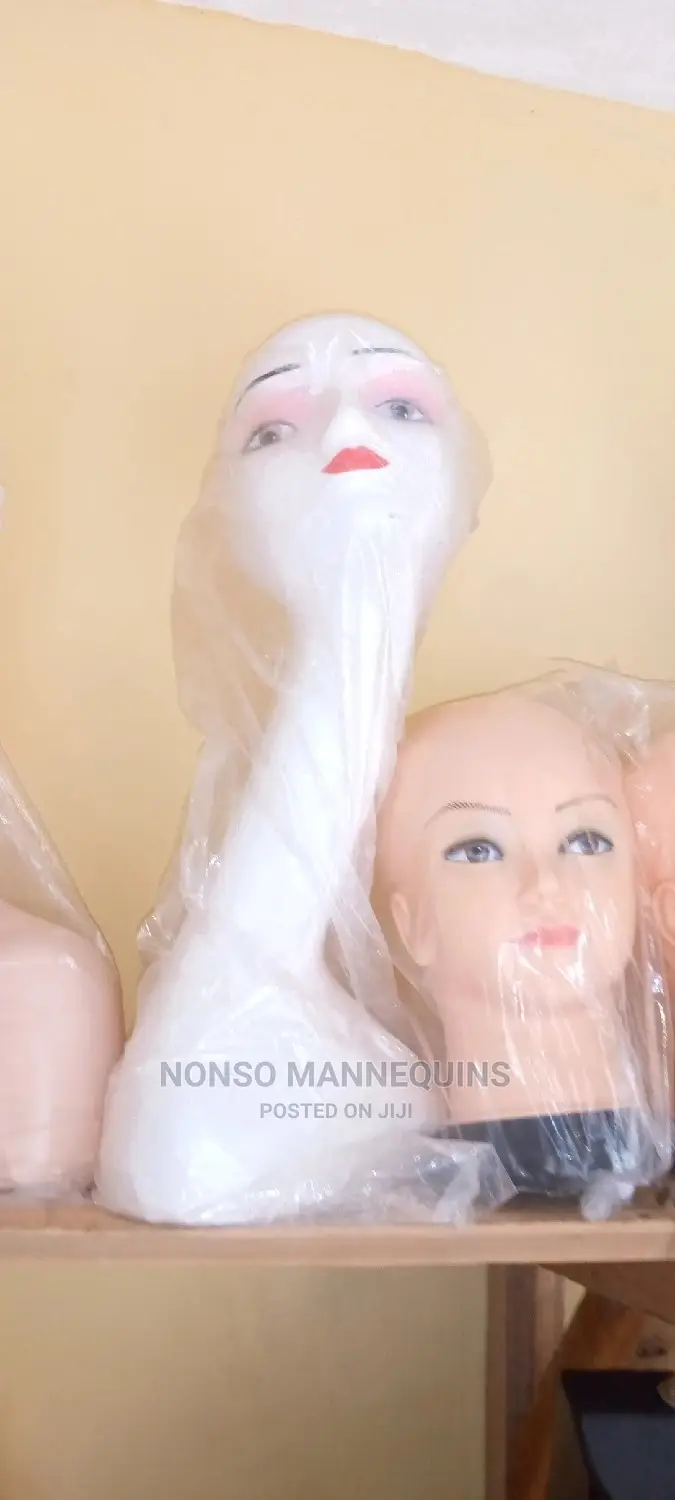 Long Head White Colour Wig/Hat Fascinator Display Manikin