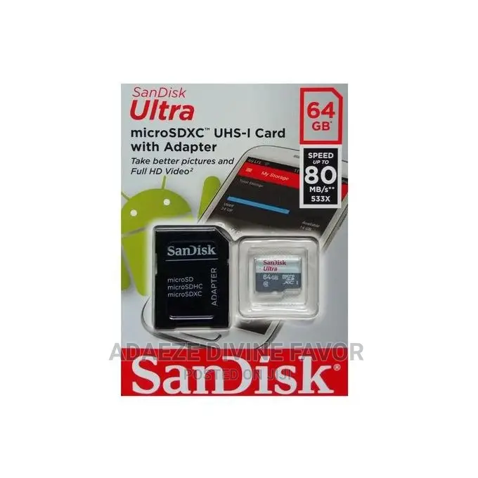 64 GB Sandisk Ultra Microsdxc