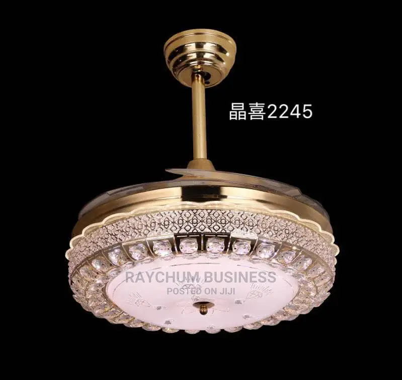 Chandeline Ceiling Fan and Light With Remote Changing Light