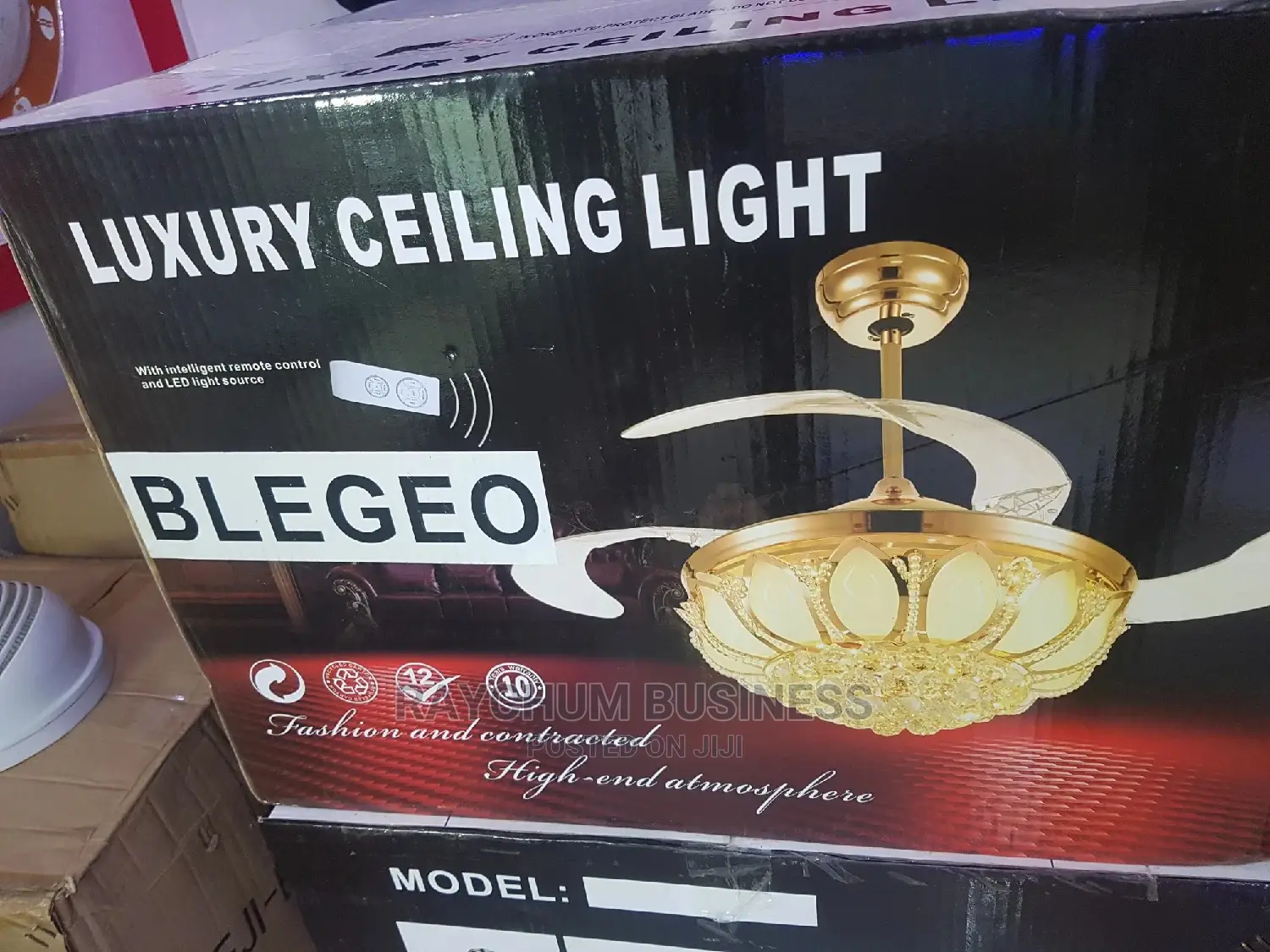 Chandeline Ceiling Fan and Light With Remote Changing Light