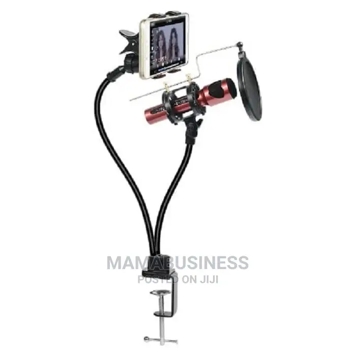KH-24 Huake Desktop Phone Clip Holder and Mobile Microphone