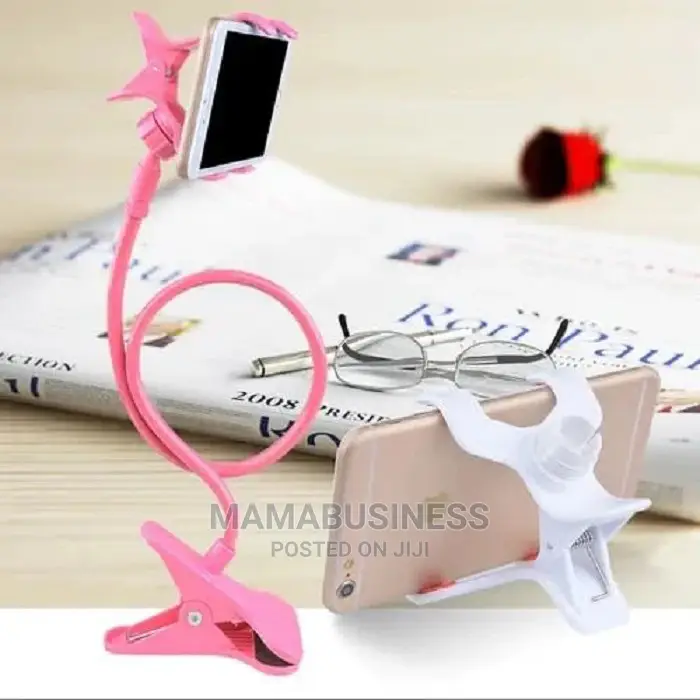Goose Neck Flexible Mobile Phone Holder Stand - Pink