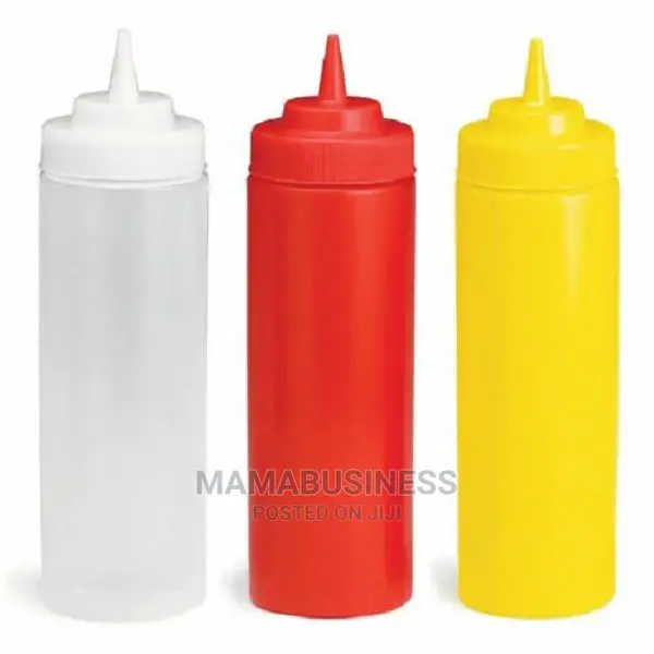 3 Set of Plastic Squeeze Bottle Dispenser Set - 350ml
