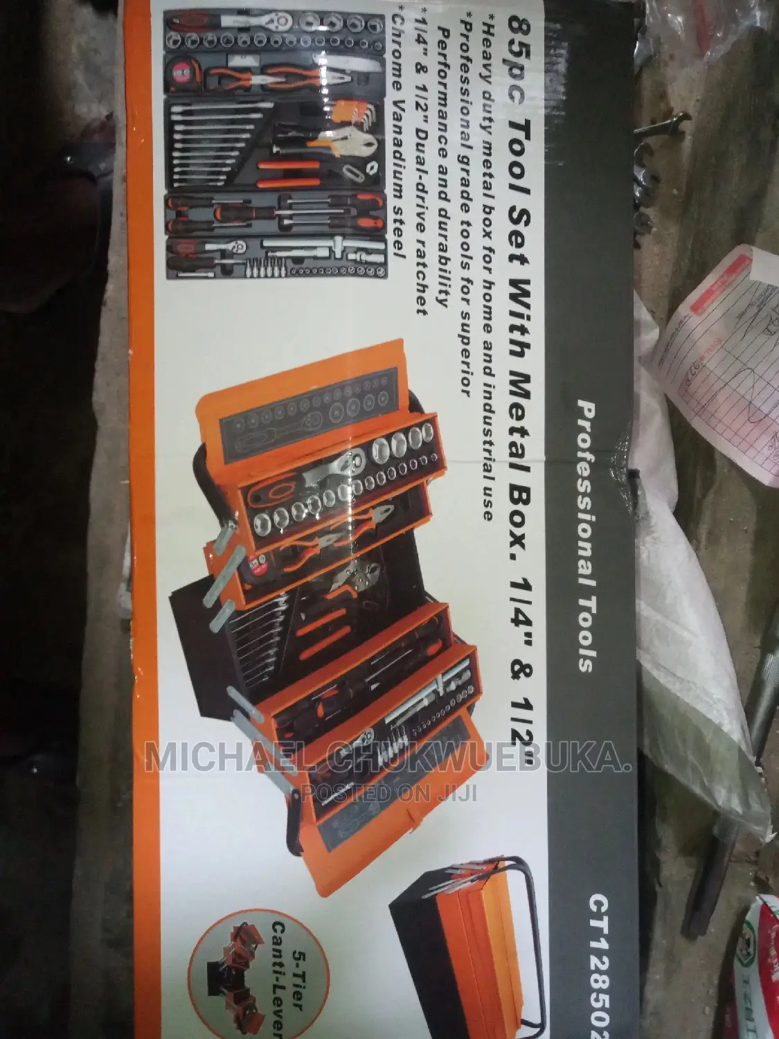 85ps Complete Tools Box Set With 1⁄2 1⁄4