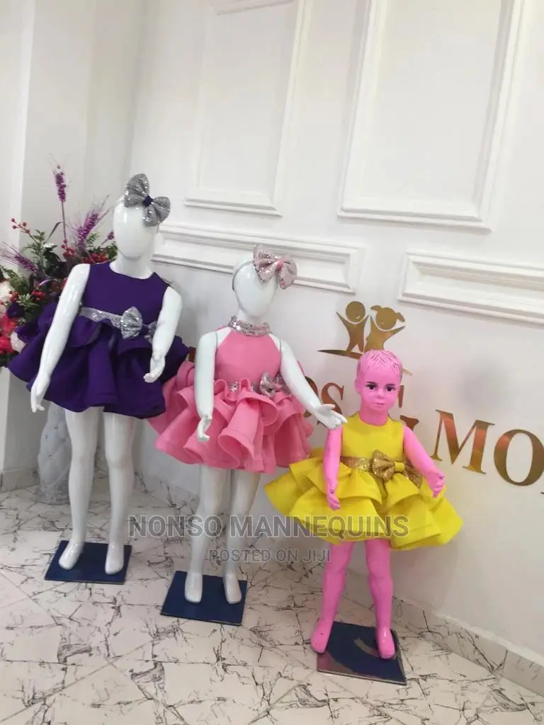 Glossy White Unizex Kids Mannequins of Different Ages