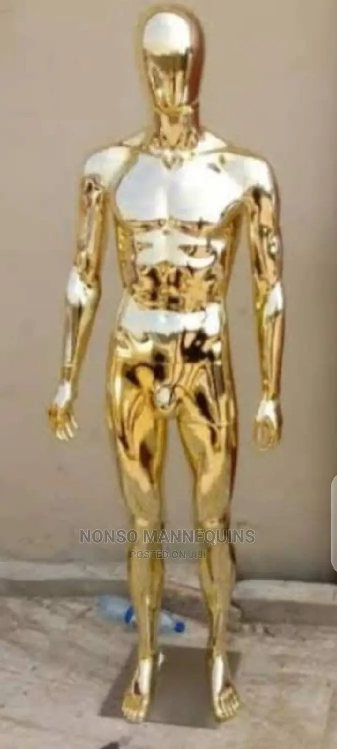 Gold Chrome Male Faceless Mannequins