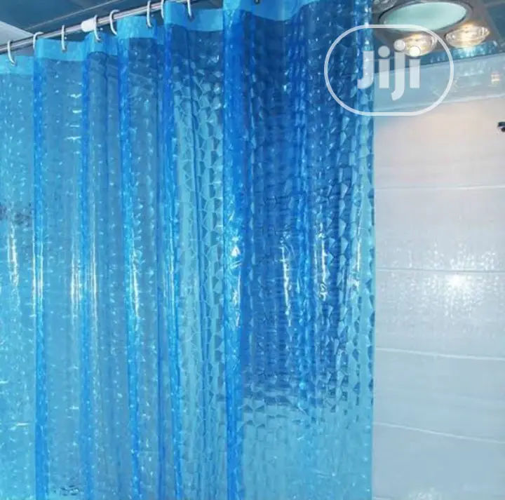 3d Transparent Plastic Shower Curtain Blue 180cmx180cm