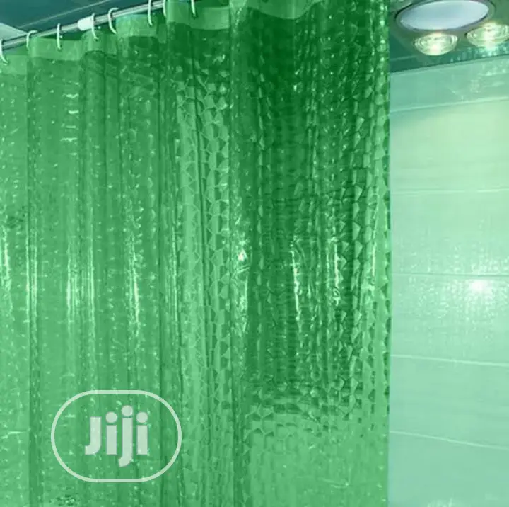 3d Transparent Plastic Shower Curtain Green 180cmx180cm