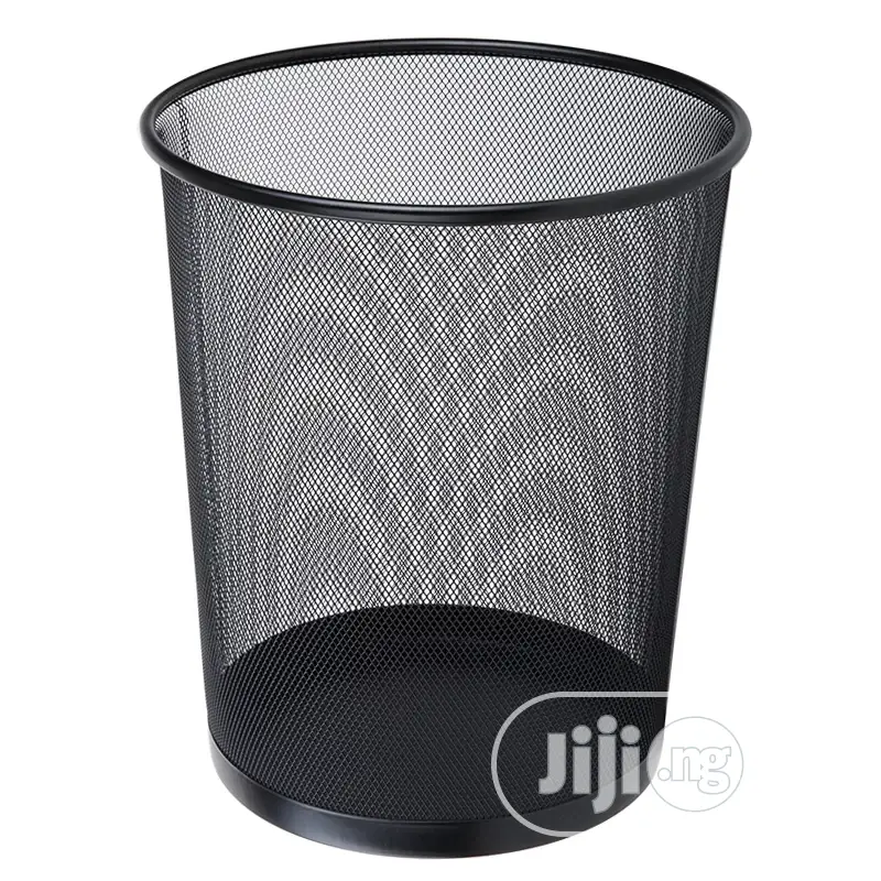 Metal Trashcan Household Large Metal Mesh Round Trash