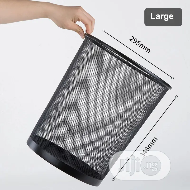Metal Trashcan Household Large Metal Mesh Round Trash