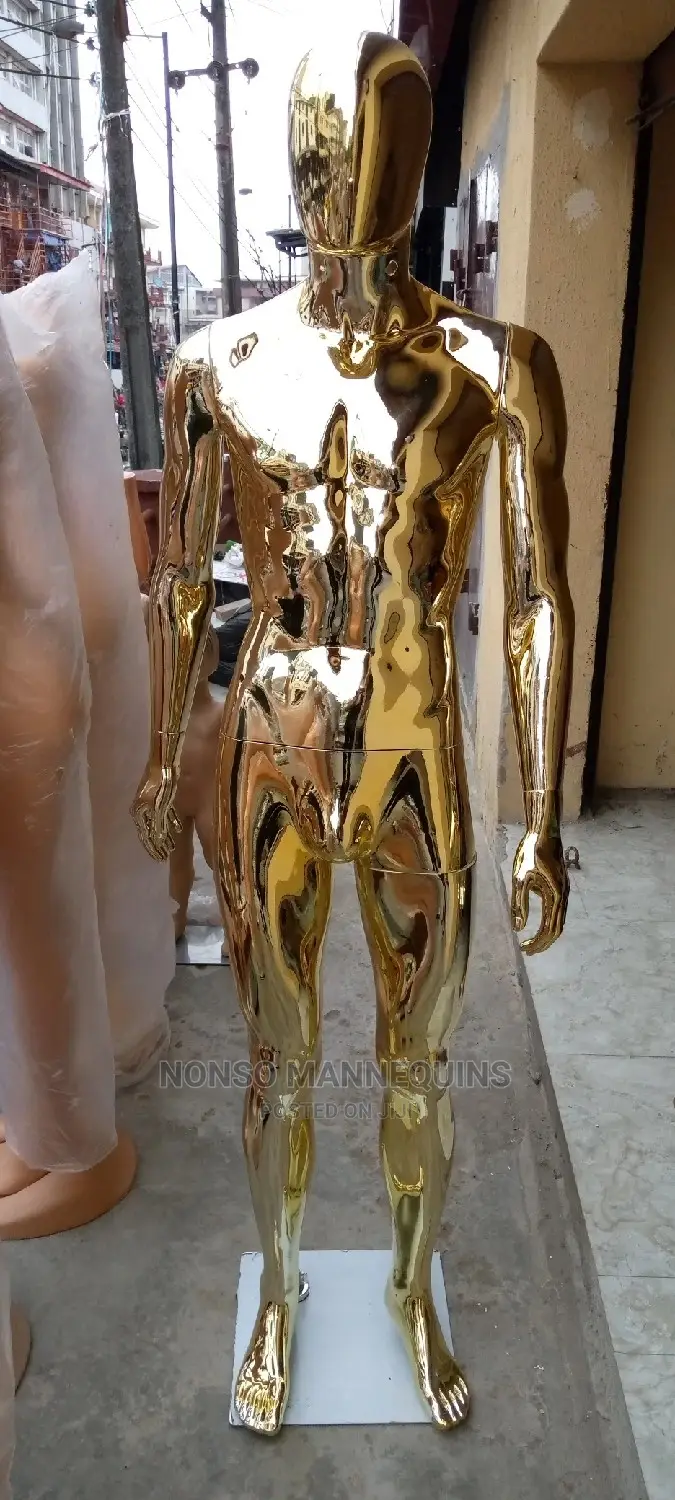 Gold Chrome Male Mannequins Full Body