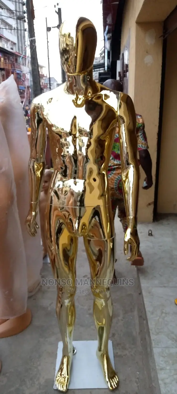 Gold Chrome Male Mannequins Full Body