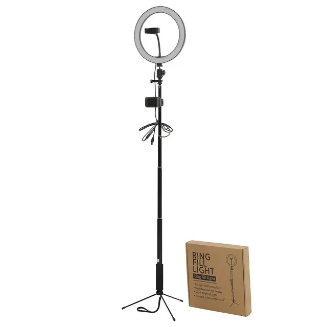 10 Inch Selfie Light Stick With Led Ring Light Tripod Stand