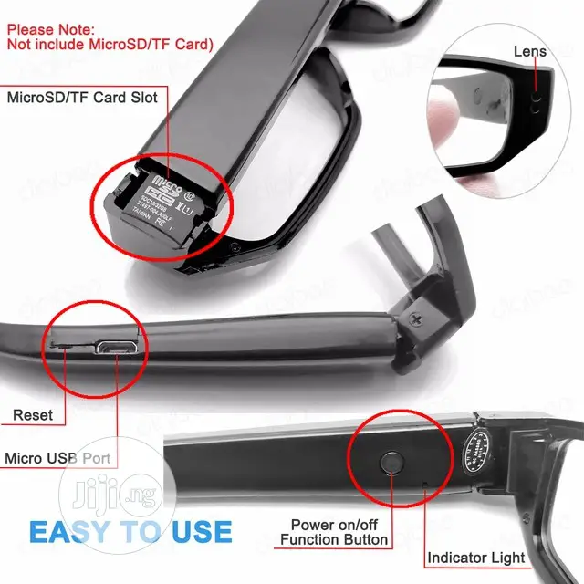 1080p Mini Glasses Video Camera Driving Video Recorder Mini