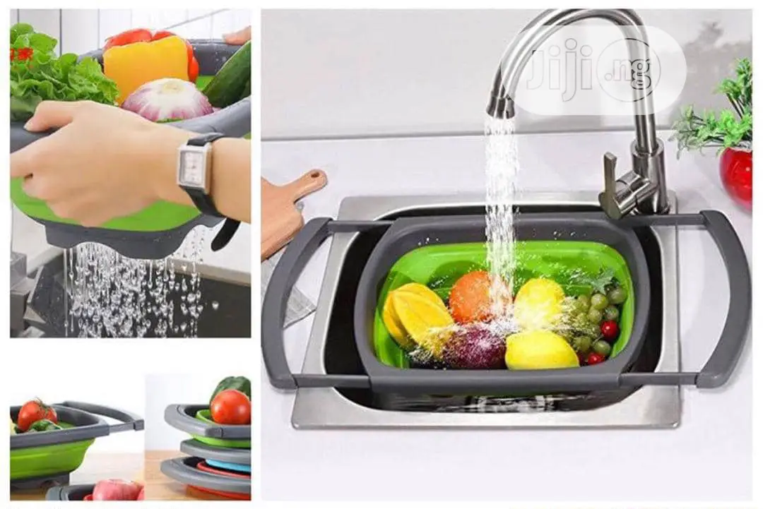 Over the Sink Silicone Collapsible Colander /Strainers