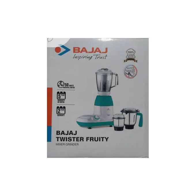 Bajaj Twister Fruity Mixer and Grinder 750watts Pure Cooper