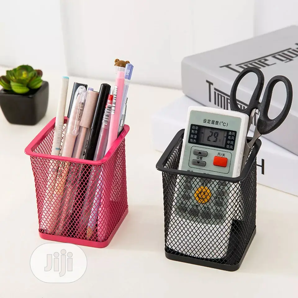 10cm Mesh Metal Pen Pencil Brush Pot Holder Storage Containe